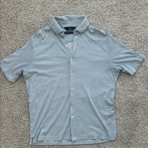 Hart Schaffner Marx Light Blue Geometric Shirt